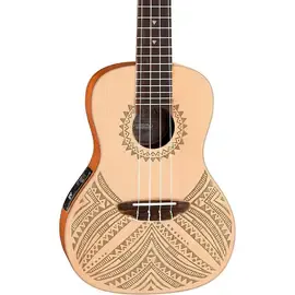 Укулеле Luna Guitars Concert Solid Spruce Top Tapa Design Acoustic Electric Ukulele