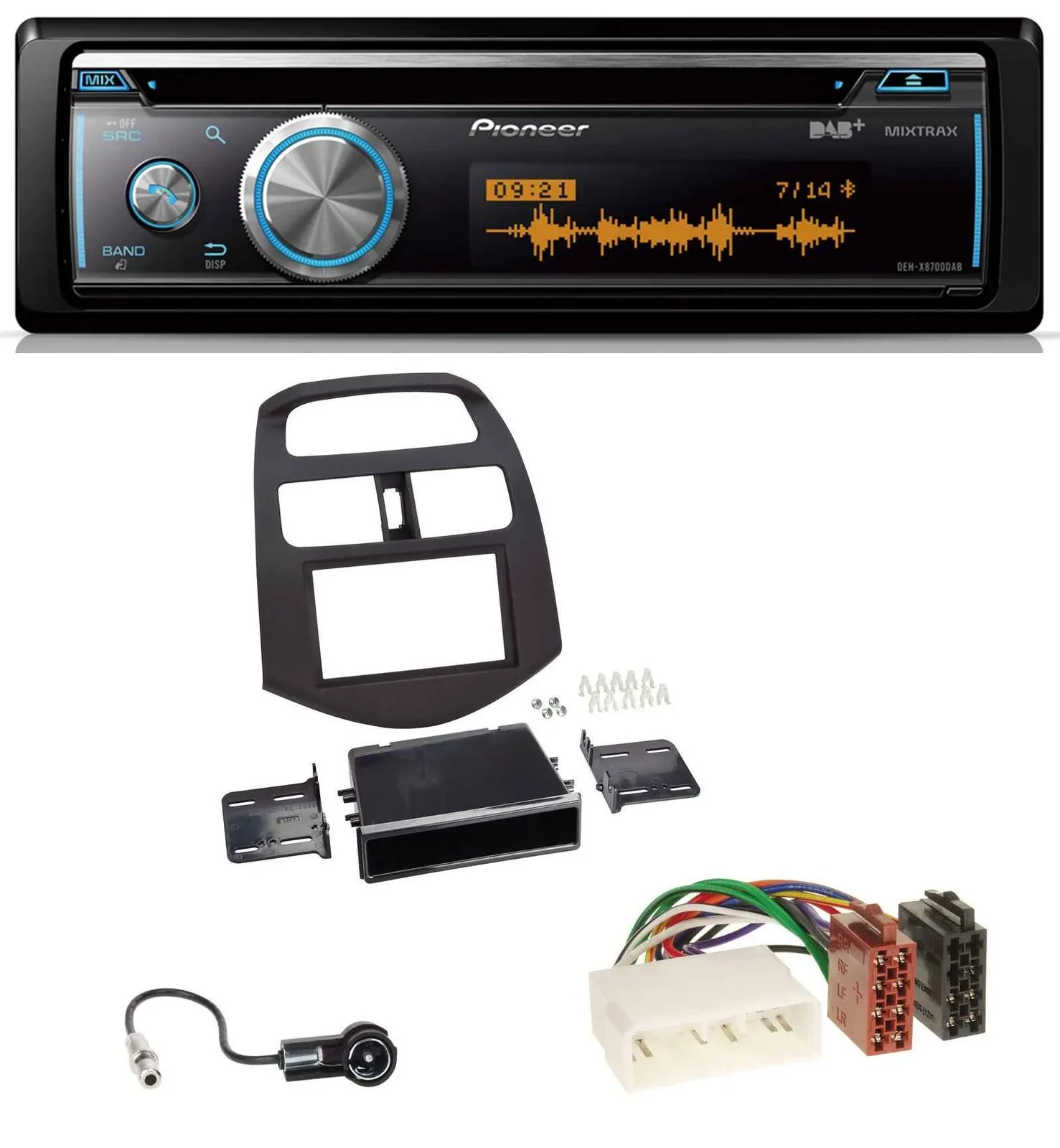 Pioneer MP3 DAB USB CD Bluetooth Autoradio für Chevrolet Spark (KLM 2012-2013)
