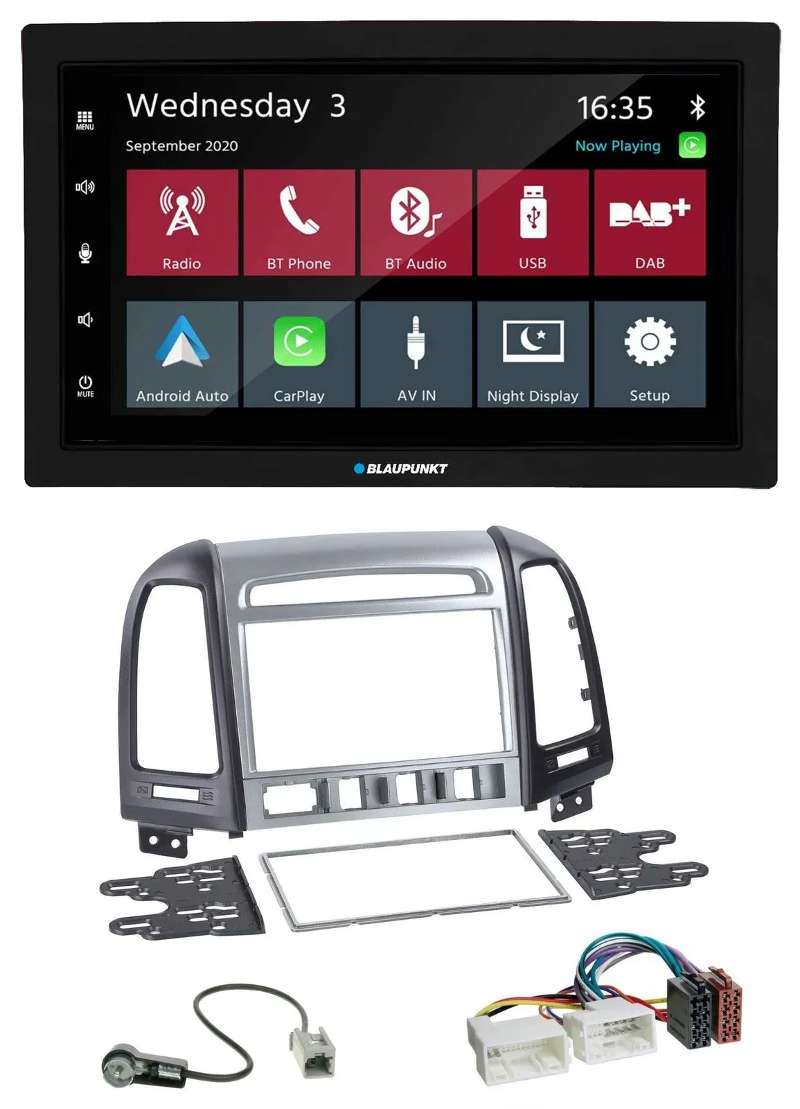 Blaupunkt DAB Bluetooth USB MP3 2DIN Autoradio für Hyundai Santa Fe 4 Schalter a