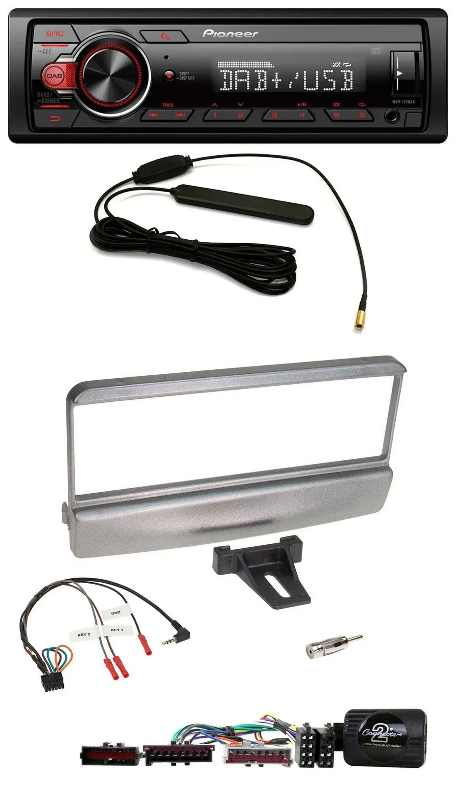 Pioneer MP3 DAB 1DIN Lenkrad USB Autoradio für Ford Escort Focus silber