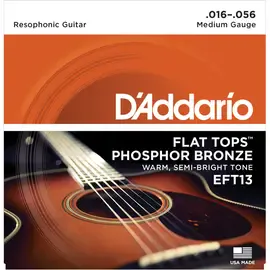 Струны для акустической гитары D'Addario EFT13 16-56, бронза фосфорная