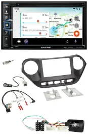 Автомагнитола для Hyundai i10 (с 2014) Alpine 2DIN, Bluetooth, DAB, USB, навигация, TMC, поддержка управления на руле