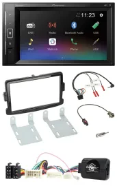 Автомагнитола для Dacia Sandero (с 2013) Pioneer 2-DIN, DAB, Bluetooth, USB, черный глянец, поддержка кнопок на руле