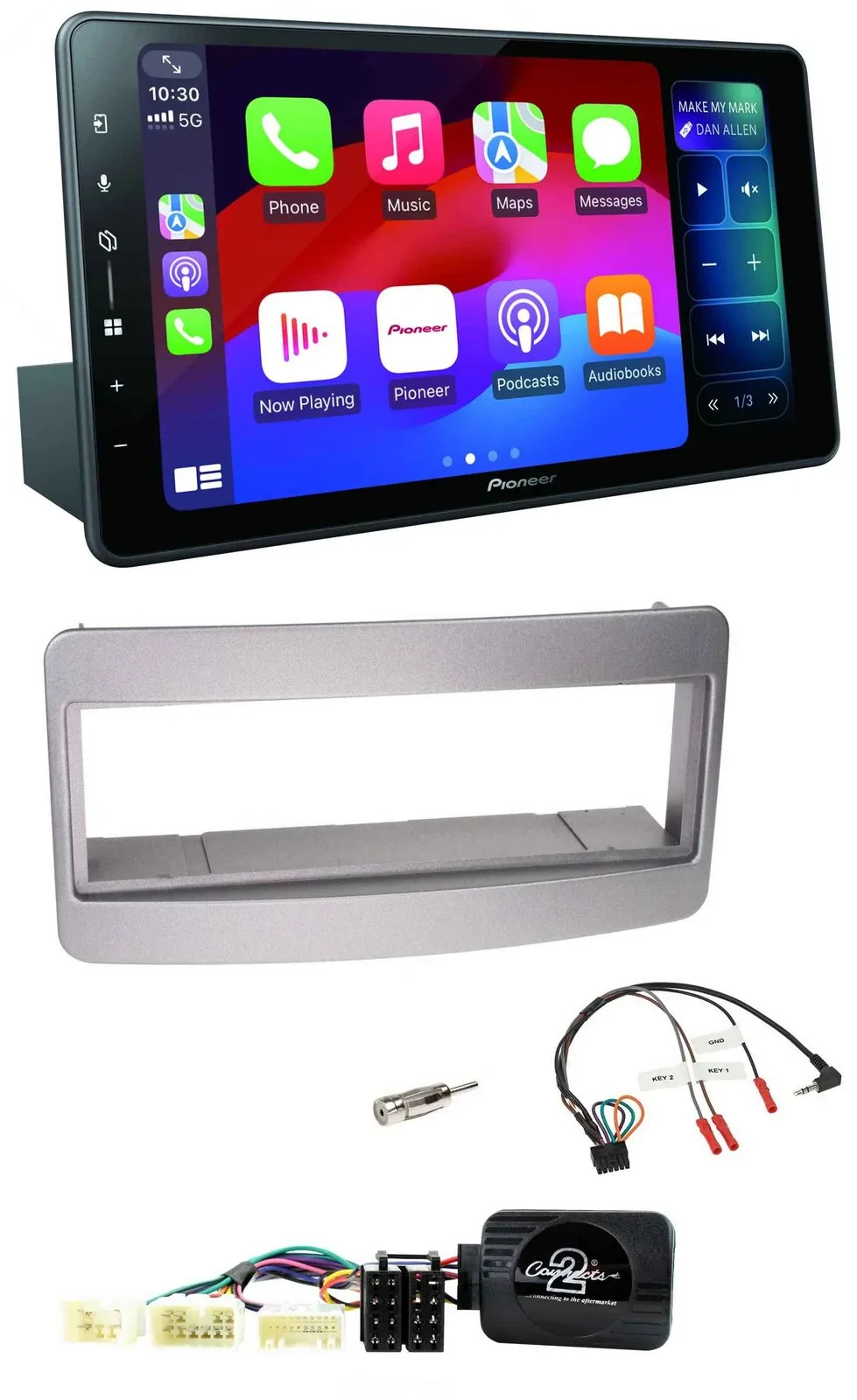 Pioneer Bluetooth DAB Lenkrad USB Autoradio für Toyota RAV 4 2001-2006 dunkelsil