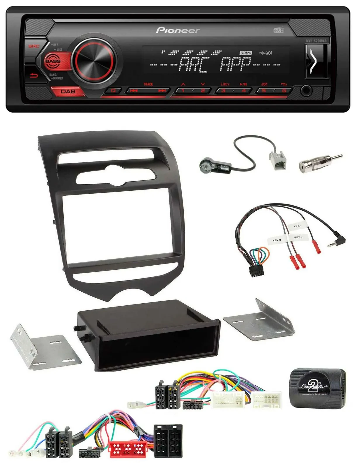 Pioneer DAB 1DIN MP3 Lenkrad USB Autoradio für Hyundai ix20 ab 2010 man. Klima