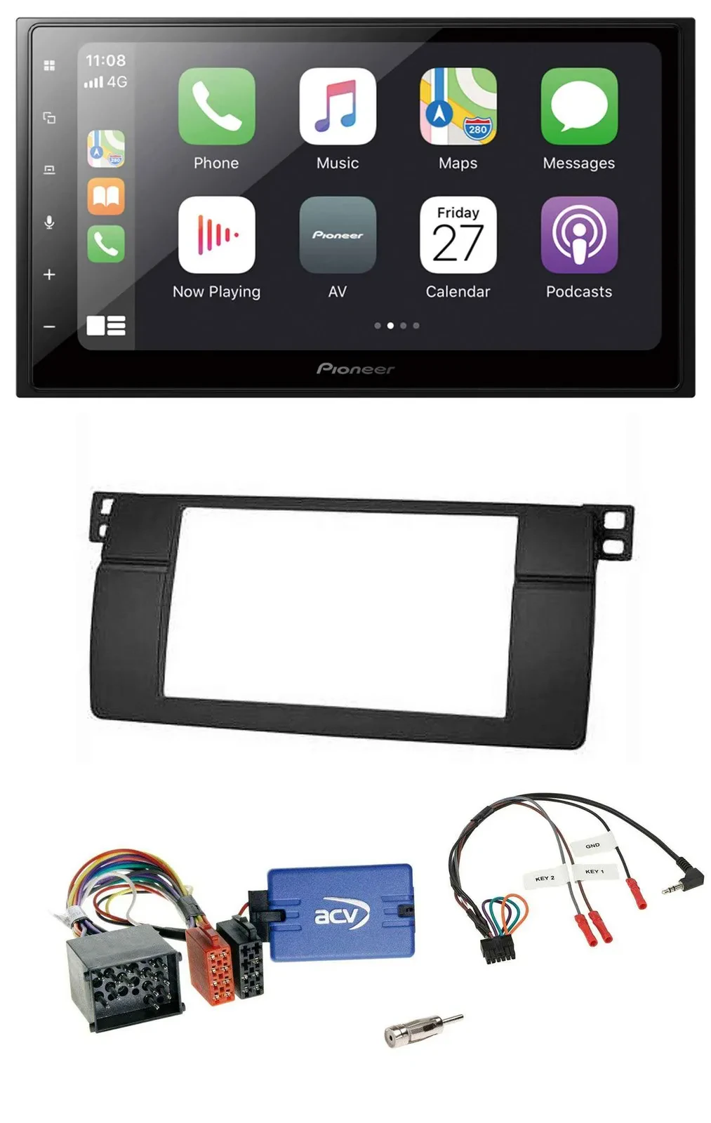 Pioneer Lenkrad Bluetooth DAB 2DIN USB Autoradio für BMW 3er E46 00-06 Profi