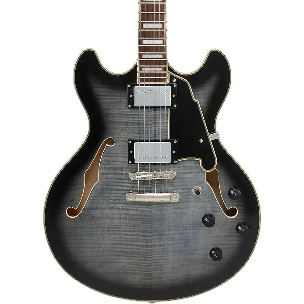 D'Angelico Premier DC Limited-Edition Semi-Hollow Electric Guitar Charcoal Burst