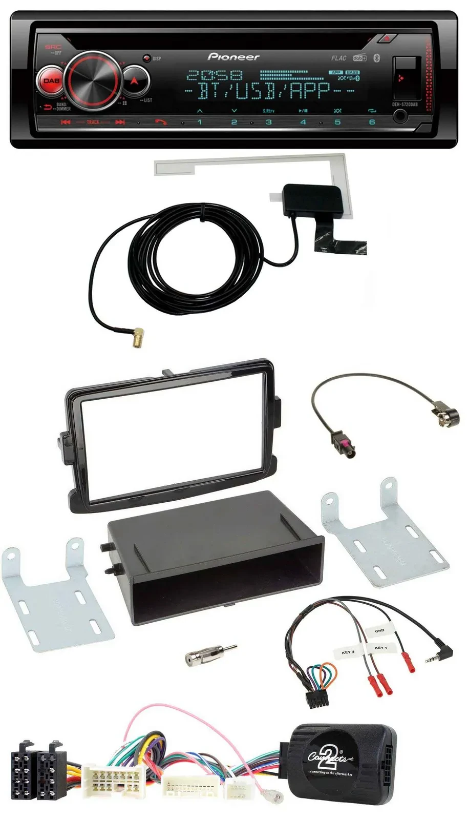 Автомагнитола Pioneer DAB CD USB Bluetooth для Dacia Duster/Dokker/Logan, поддержка кнопок на руле