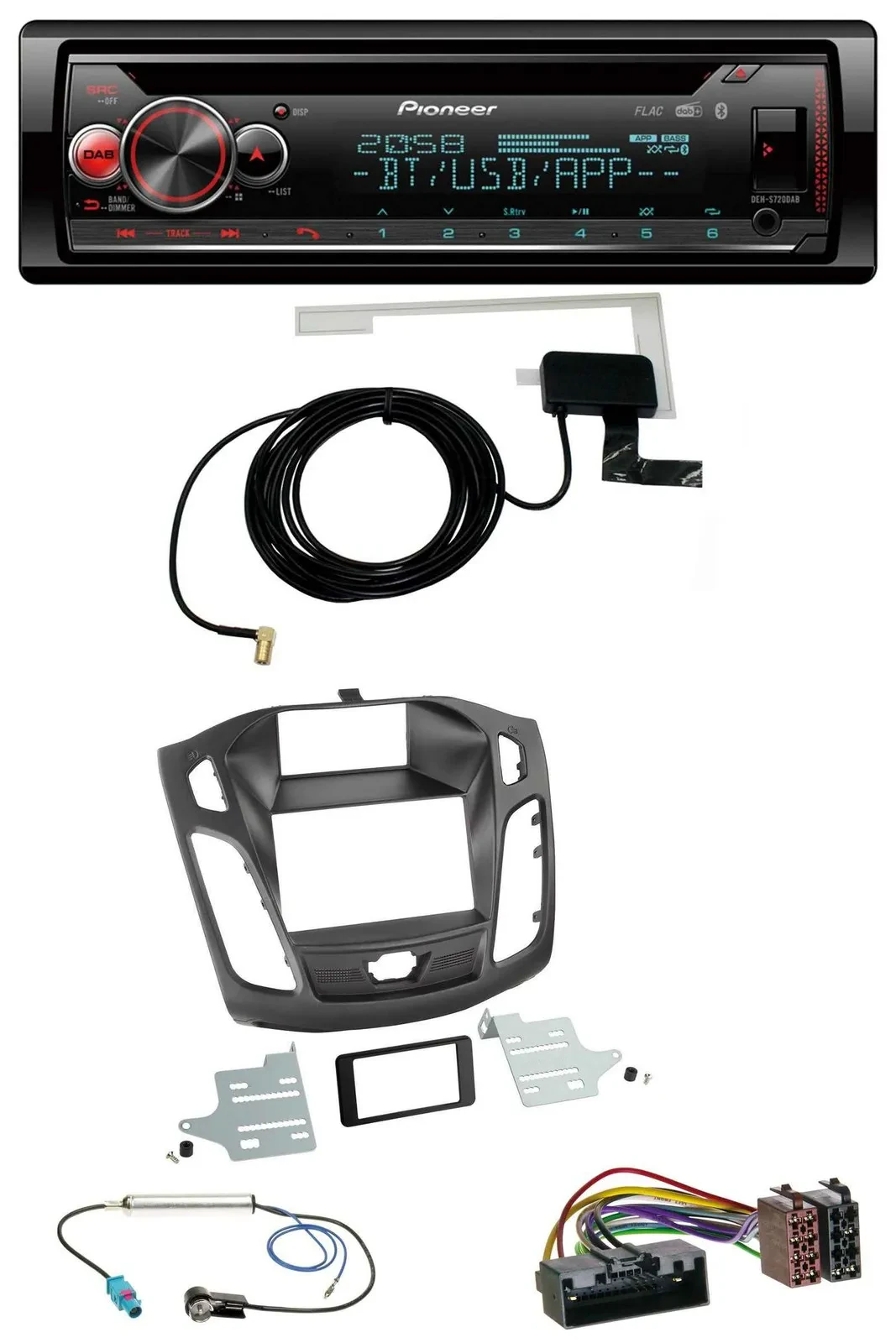 Автомагнитола для Ford Focus 2011–2014 Pioneer DAB, CD, MP3, USB, Bluetooth