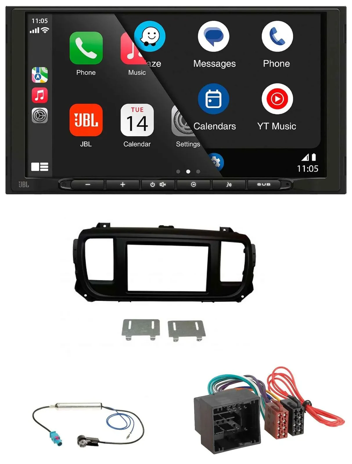 JBL USB 2DIN MP3 Bluetooth AUX Autoradio für Citroen Jumpy Spacetourer ab 2016 u