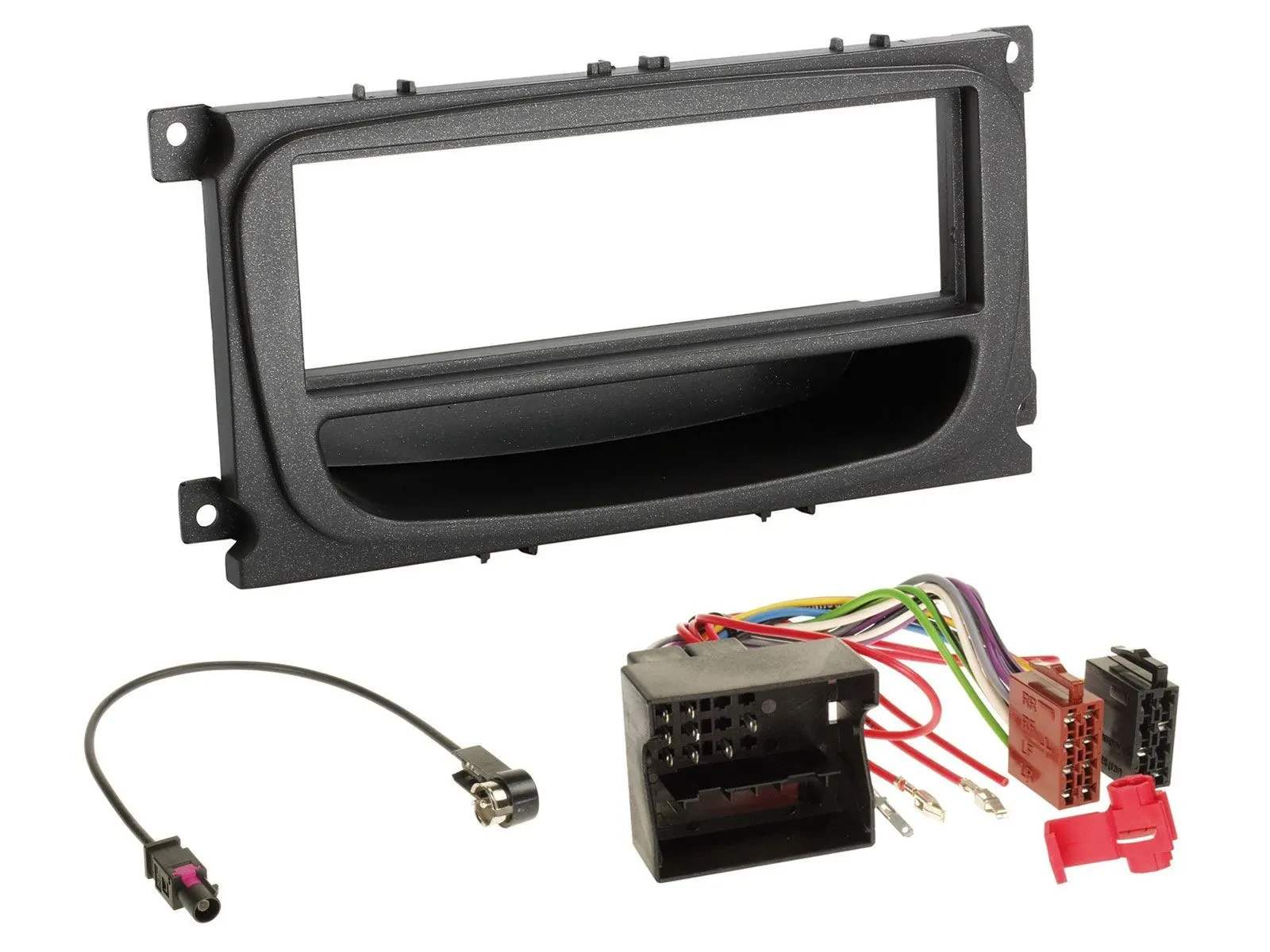 Einbauset DIN Autoradio für Ford Mondeo S-Max 07-14 Ablage schwarz
