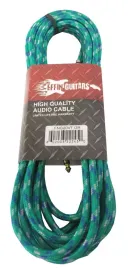 Effin Guitars 20 Foot Green Vintage Tweed Instrument Cable 20' / 6m -#FNG20VTGR