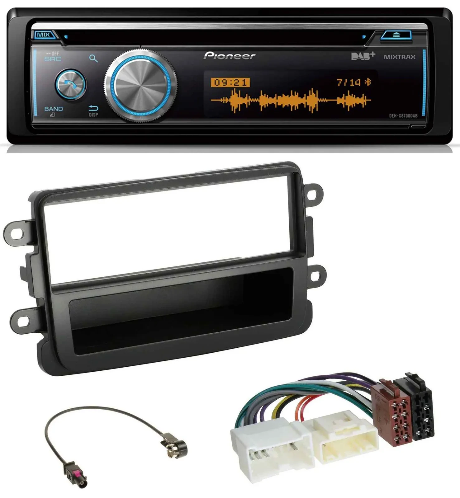 Pioneer MP3 DAB USB CD Bluetooth Autoradio für Dacia Lodgy Duster Dokker Sandero