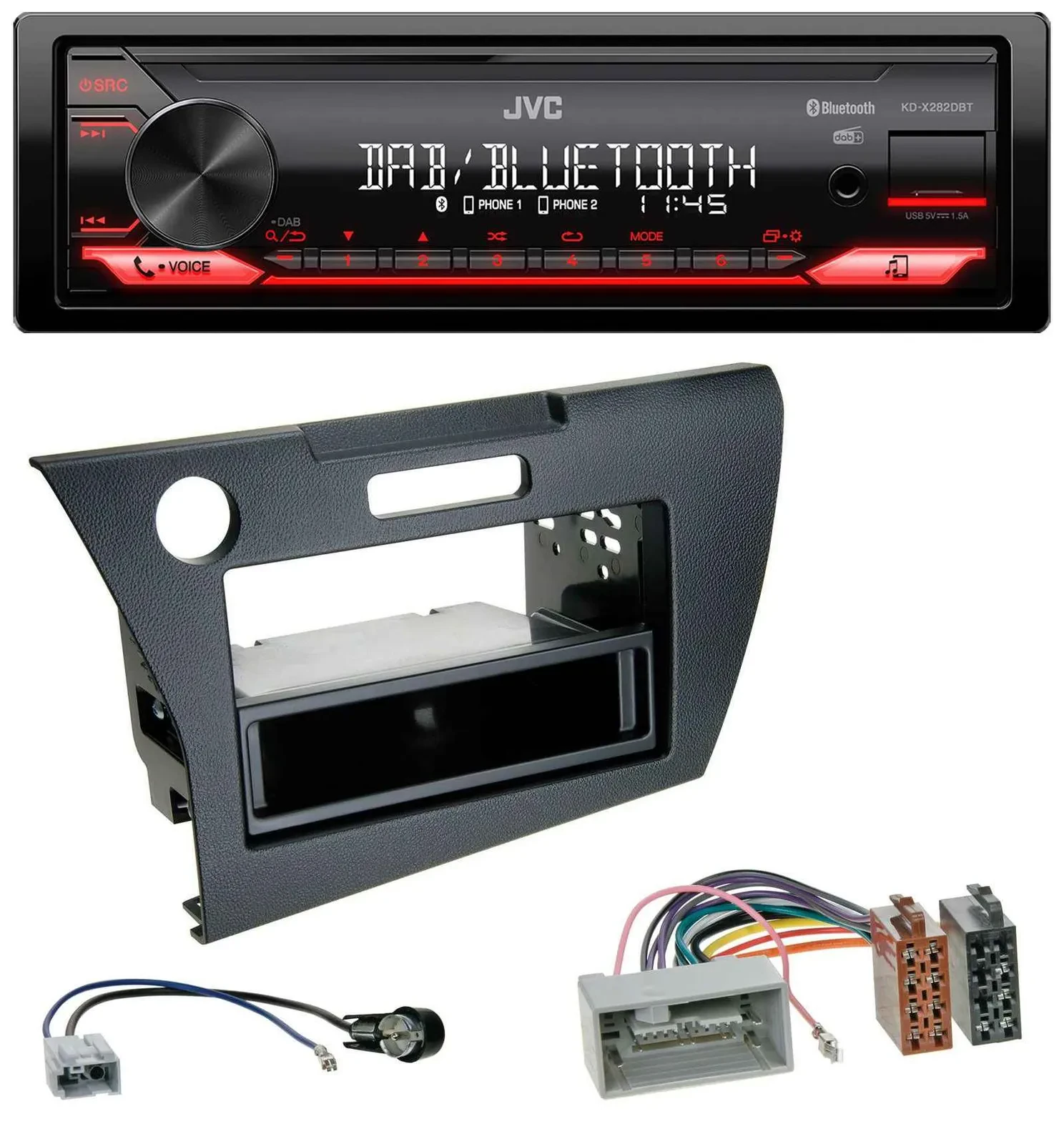 JVC Bluetooth USB DAB MP3 Autoradio für Honda CR-Z (ZF1, ab 2010)