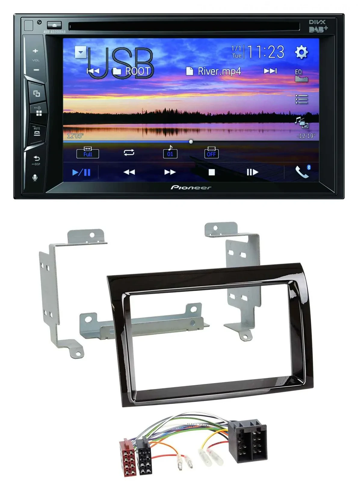 Автомагнитола Pioneer 2DIN, Bluetooth, USB, DVD, DAB, MP3 для Fiat Ducato (2006–2011)