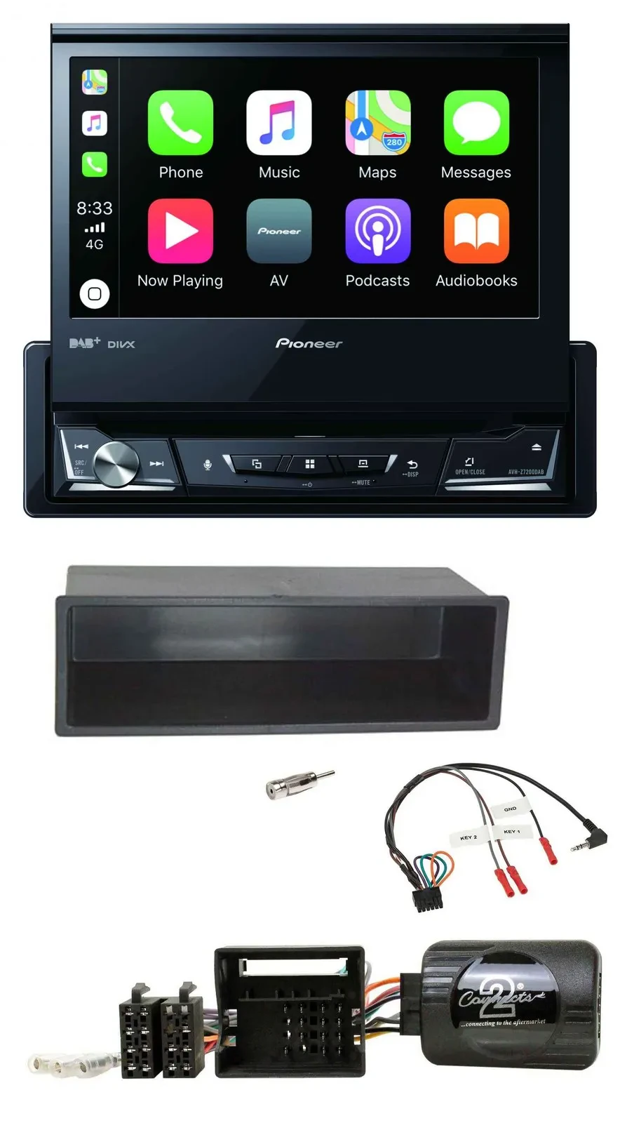 Pioneer DVD Bluetooth DAB USB Lenkrad Autoradio für Citroen C2 2006-2010 C3 2006