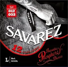 Струны для 12-струнной акустической гитары Savarez A240L 12-53