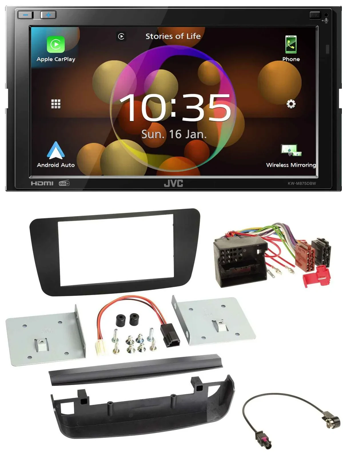 JVC DAB MP3 2DIN Bluetooth USB Autoradio für Mercedes A-Klasse W176 2012-2018 CL