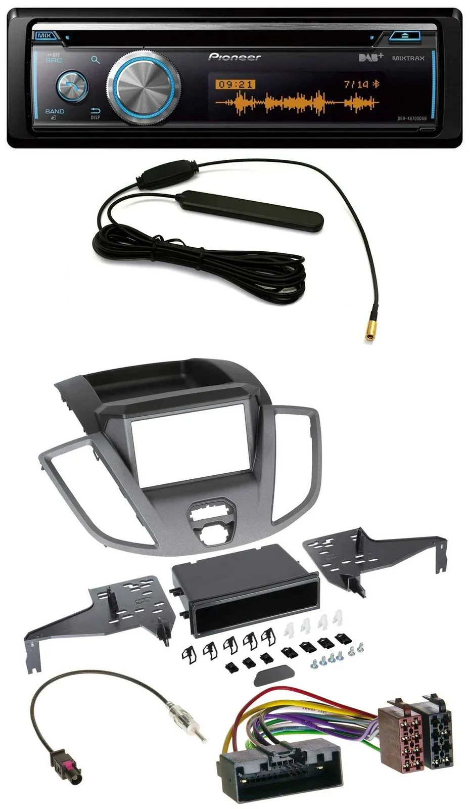 Pioneer CD USB Bluetooth DAB MP3 Autoradio für Ford Transit V363 (2014-2018)