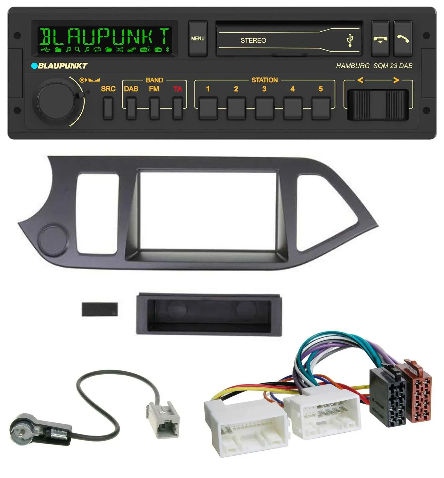 Blaupunkt USB DAB Bluetooth MP3 Autoradio für Kia Picanto ab 2011 ohne Start-Sto