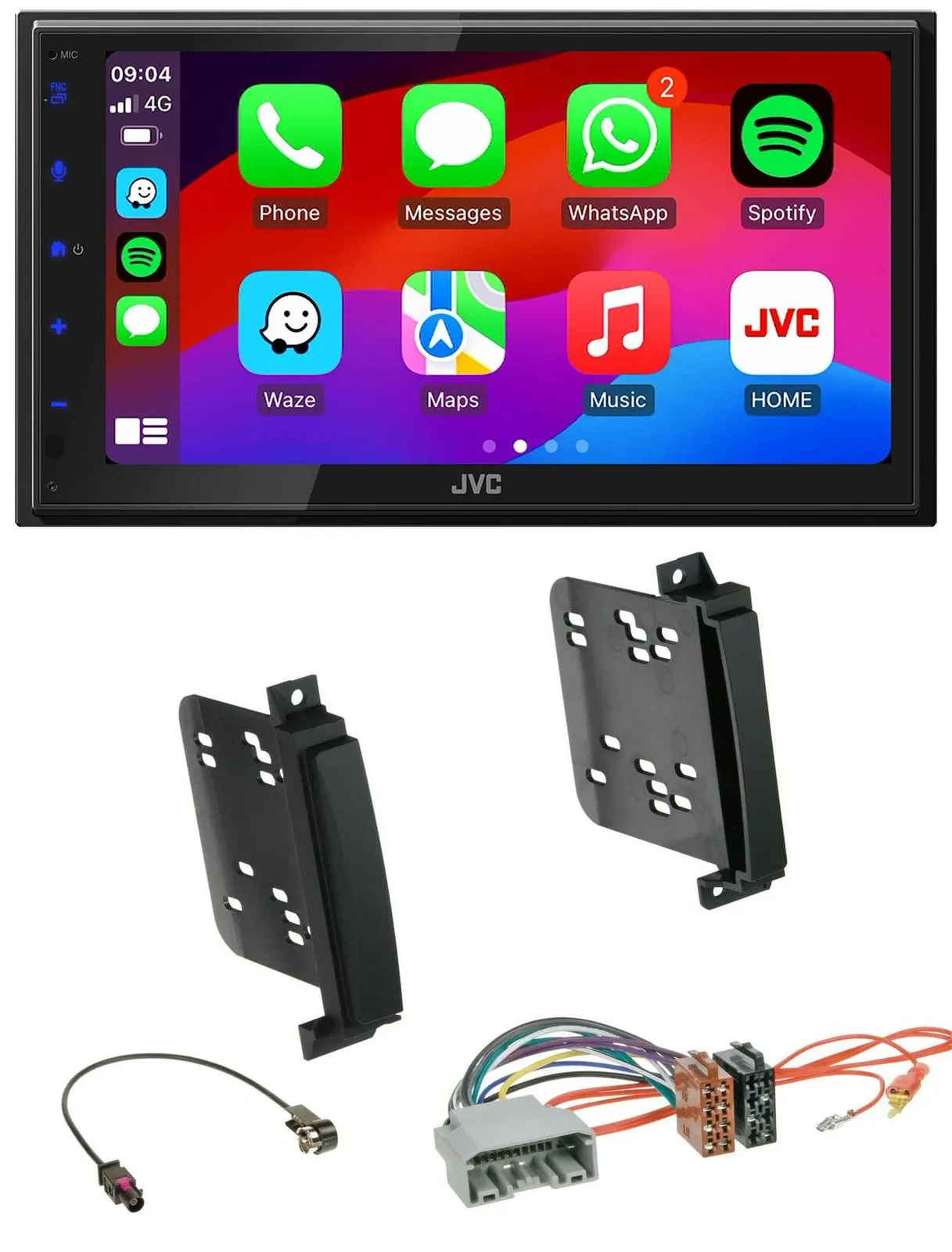 Автомагнитола JVC 2DIN, DAB, Bluetooth, USB, MP3 для Dodge Durango и Jeep Grand Cherokee
