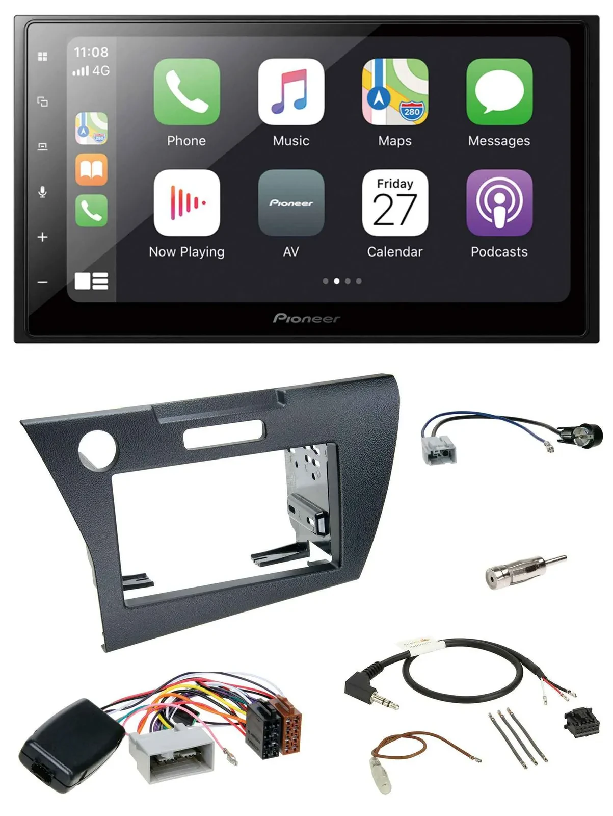 Pioneer Lenkrad Bluetooth DAB 2DIN USB Autoradio für Honda CR-Z 2010-2013