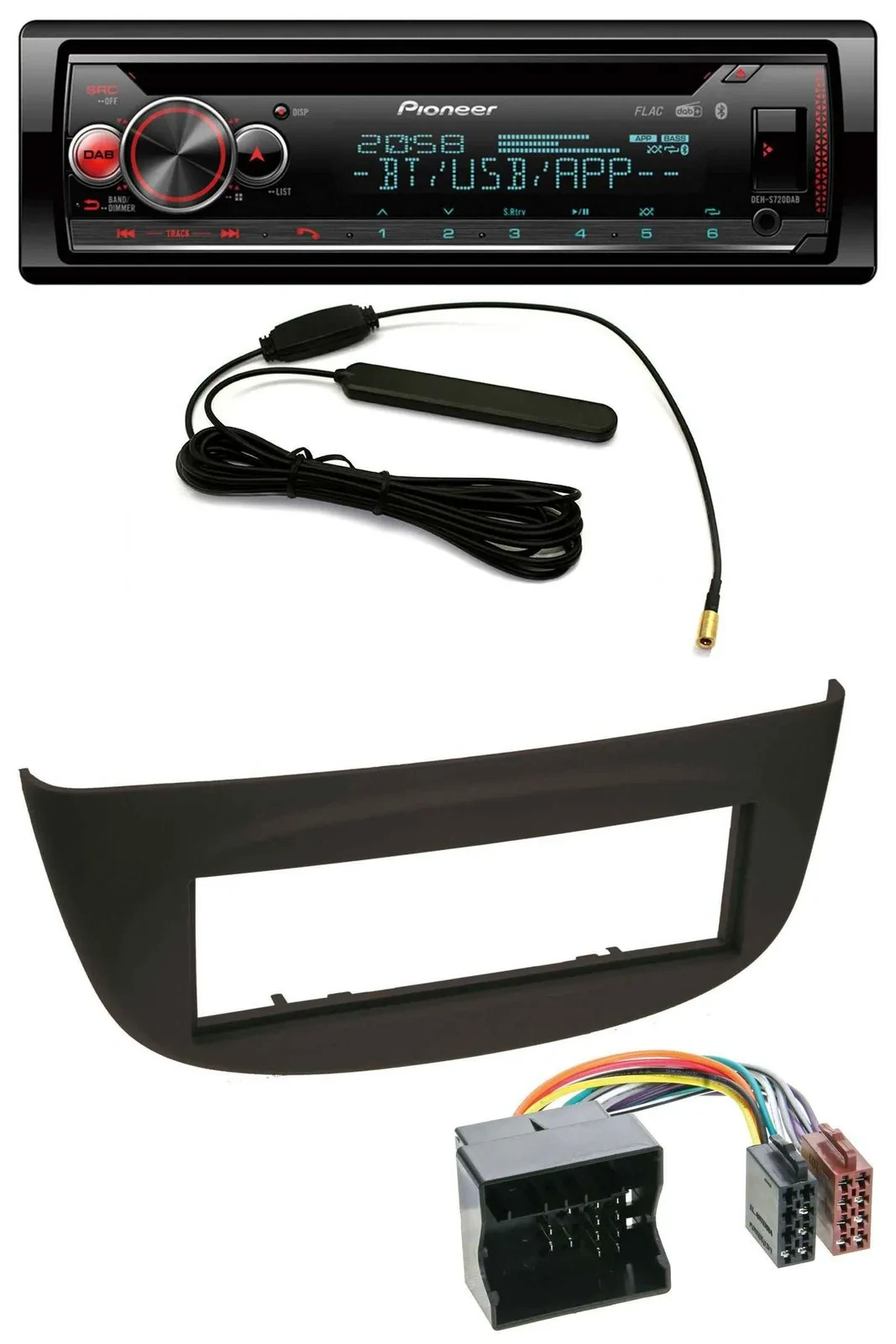 Автомагнитола для Renault Twingo (2007–2014) Pioneer USB DAB MP3 Bluetooth CD, чёрная