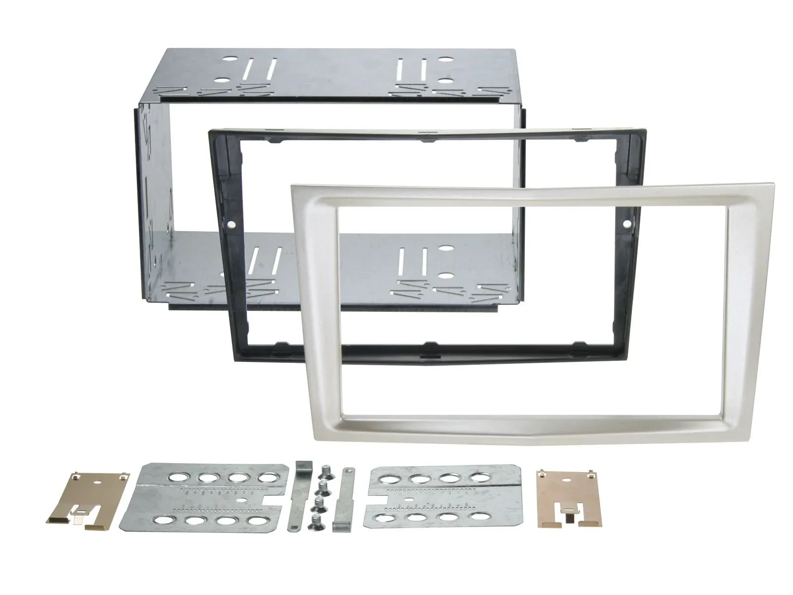 Einbaurahmen Set Doppel DIN Autoradio für Opel Zafira B Astra H Corsa D satin-st