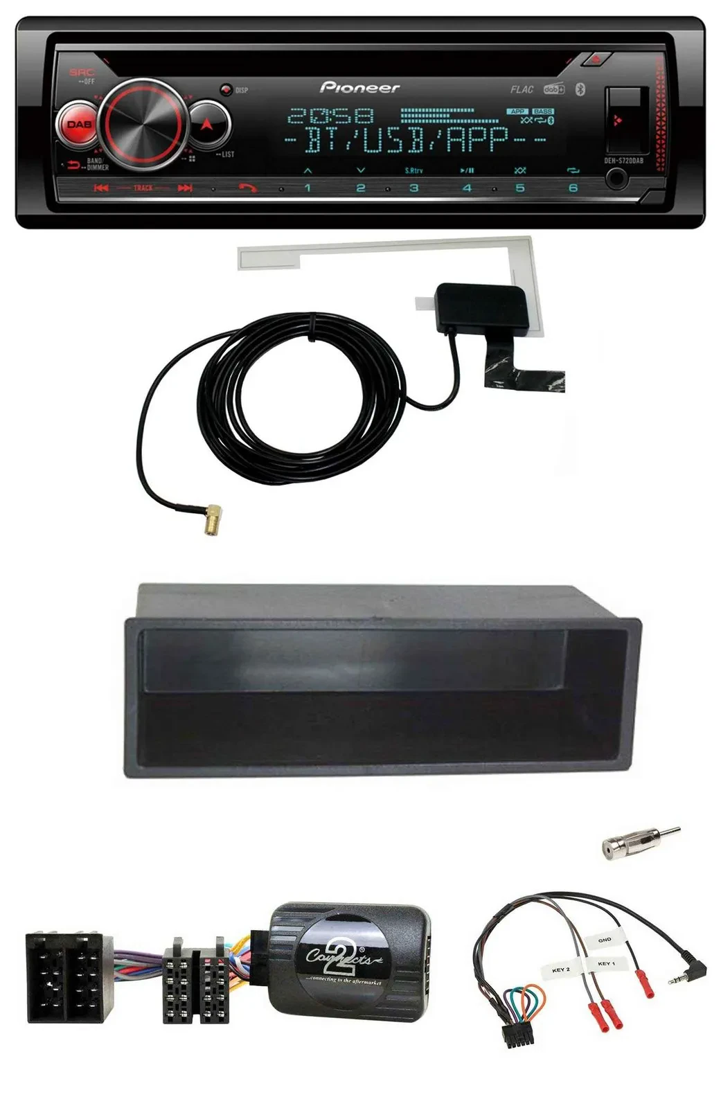 Автомагнитола Pioneer DAB, CD, USB, Bluetooth, поддержка управления на руле для Citroen C2/C3/Berlingo (2002–2006)