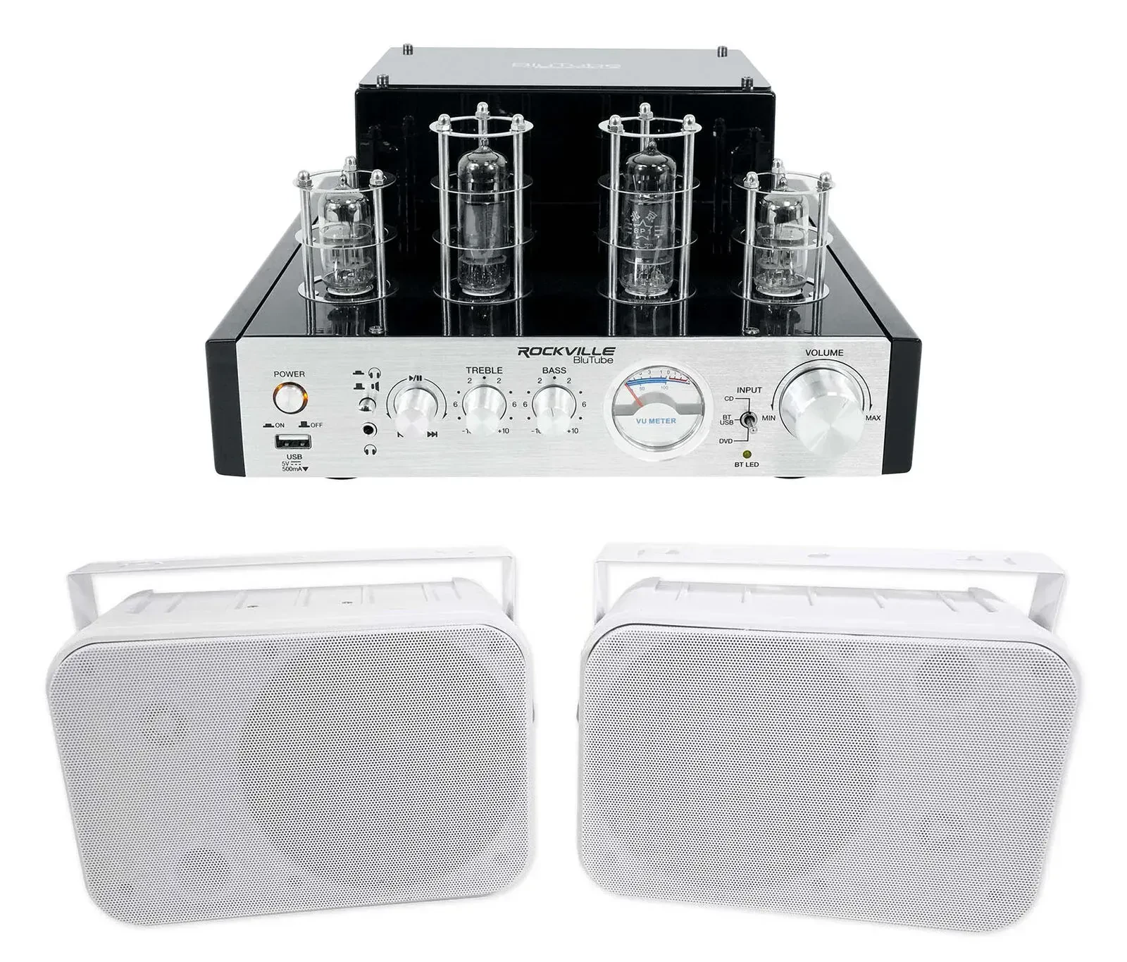 Настенная акустика Rockville HP65S-8 White с усилителем (пара)