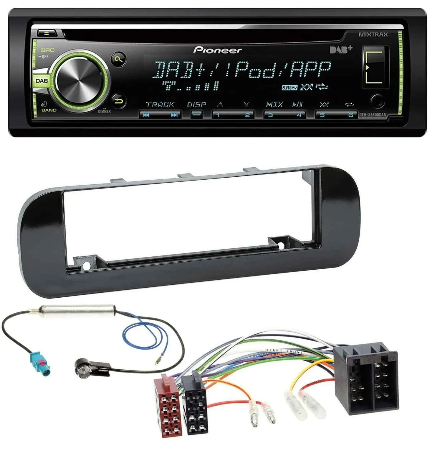 Автомагнитола для Fiat Panda (с 2012) Pioneer DAB USB MP3 AUX CD, глянцевая
