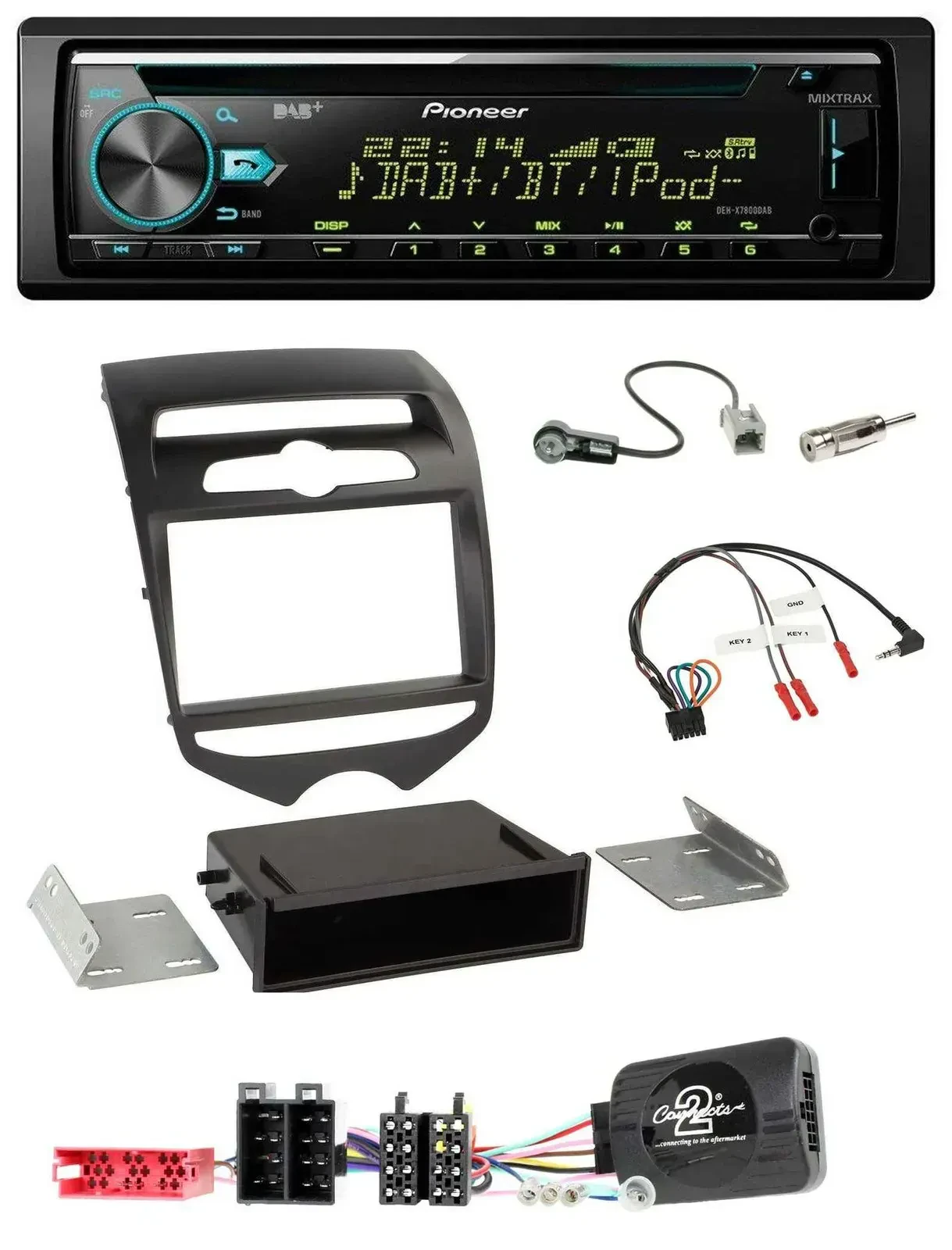 Автомагнитола Pioneer DAB CD USB Bluetooth для Hyundai ix20 (с 2010), поддержка управления на руле