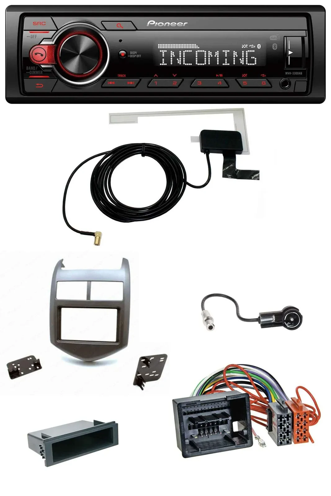 Автомагнитола для Chevrolet Aveo/Sonic (с 2011) Pioneer USB MP3 DAB Bluetooth, темно-серый