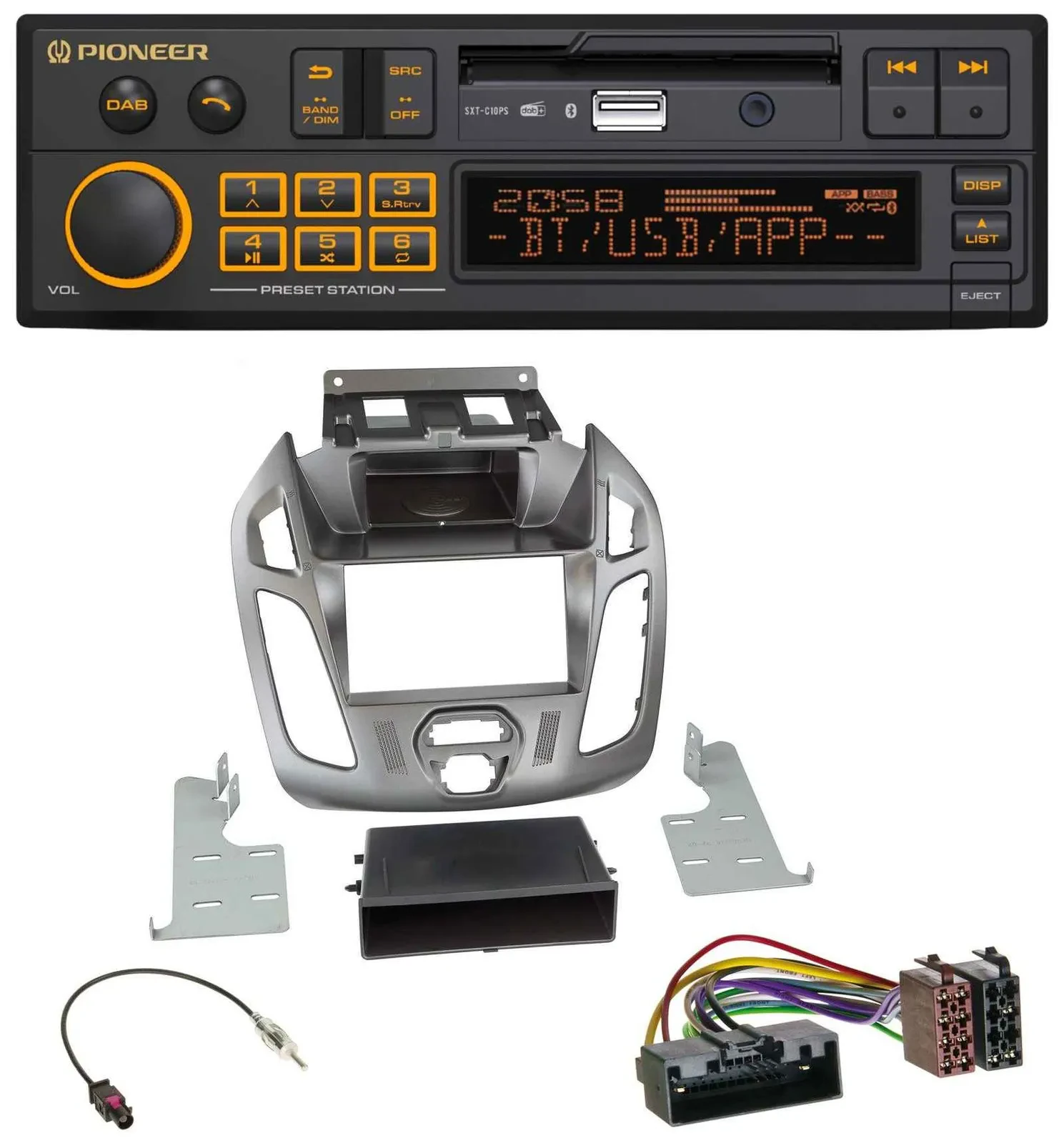 Автомагнитола Pioneer DAB, MP3, USB, Bluetooth для Ford Connect/Transit (2012–2018)