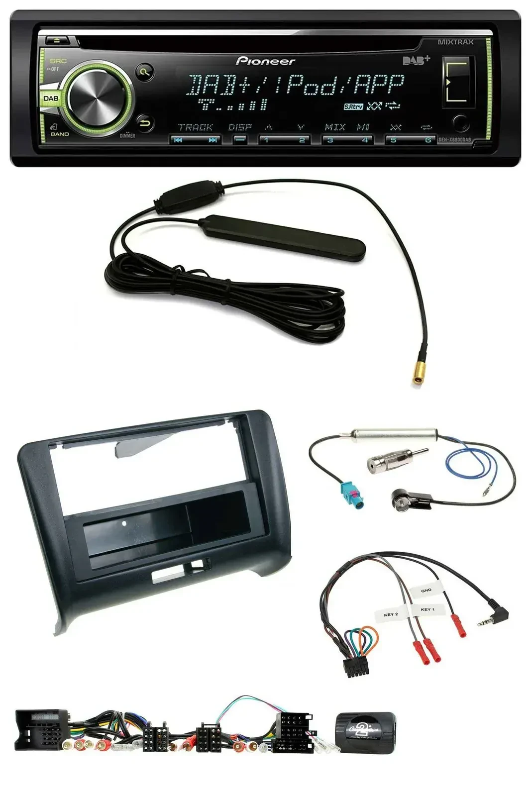 Автомагнитола Pioneer MP3 USB CD DAB для Audi TT (2006–2014) с поддержкой кнопок на руле