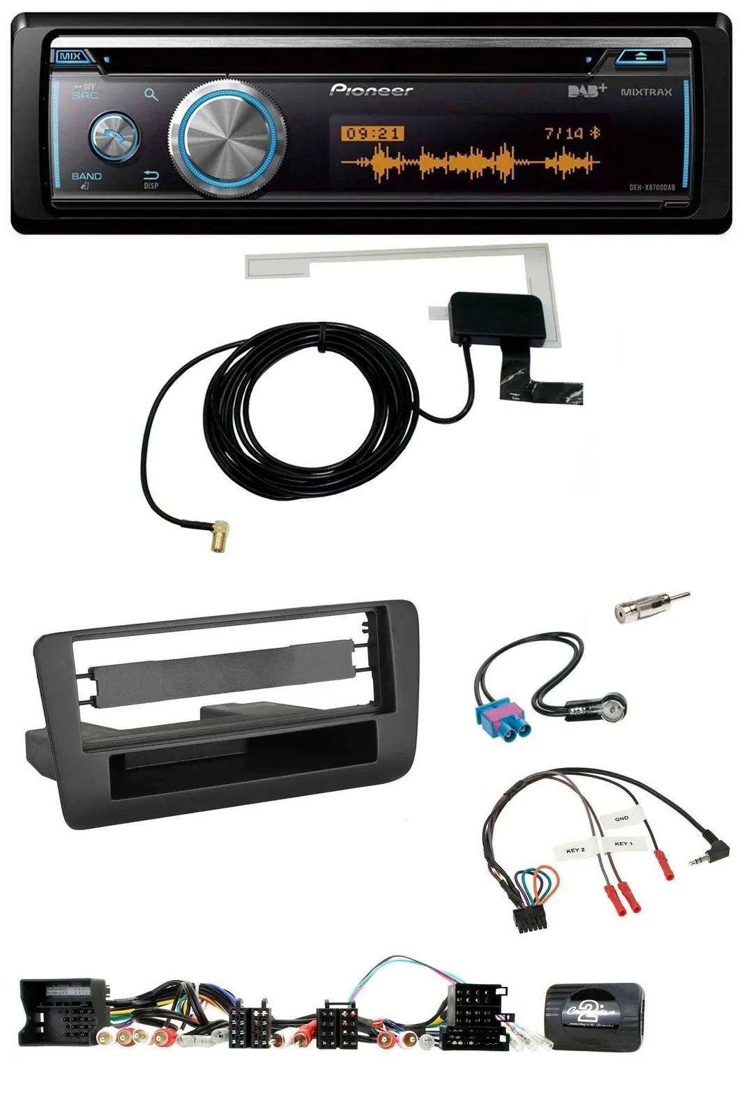 Pioneer Bluetooth DAB Lenkrad USB CD Autoradio für Audi A1 (2010-2019)