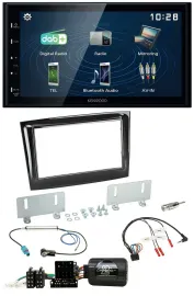 Kenwood 2DIN Bluetooth Lenkrad USB DAB Autoradio für Fiat Doblo VDO ab 2015 pian