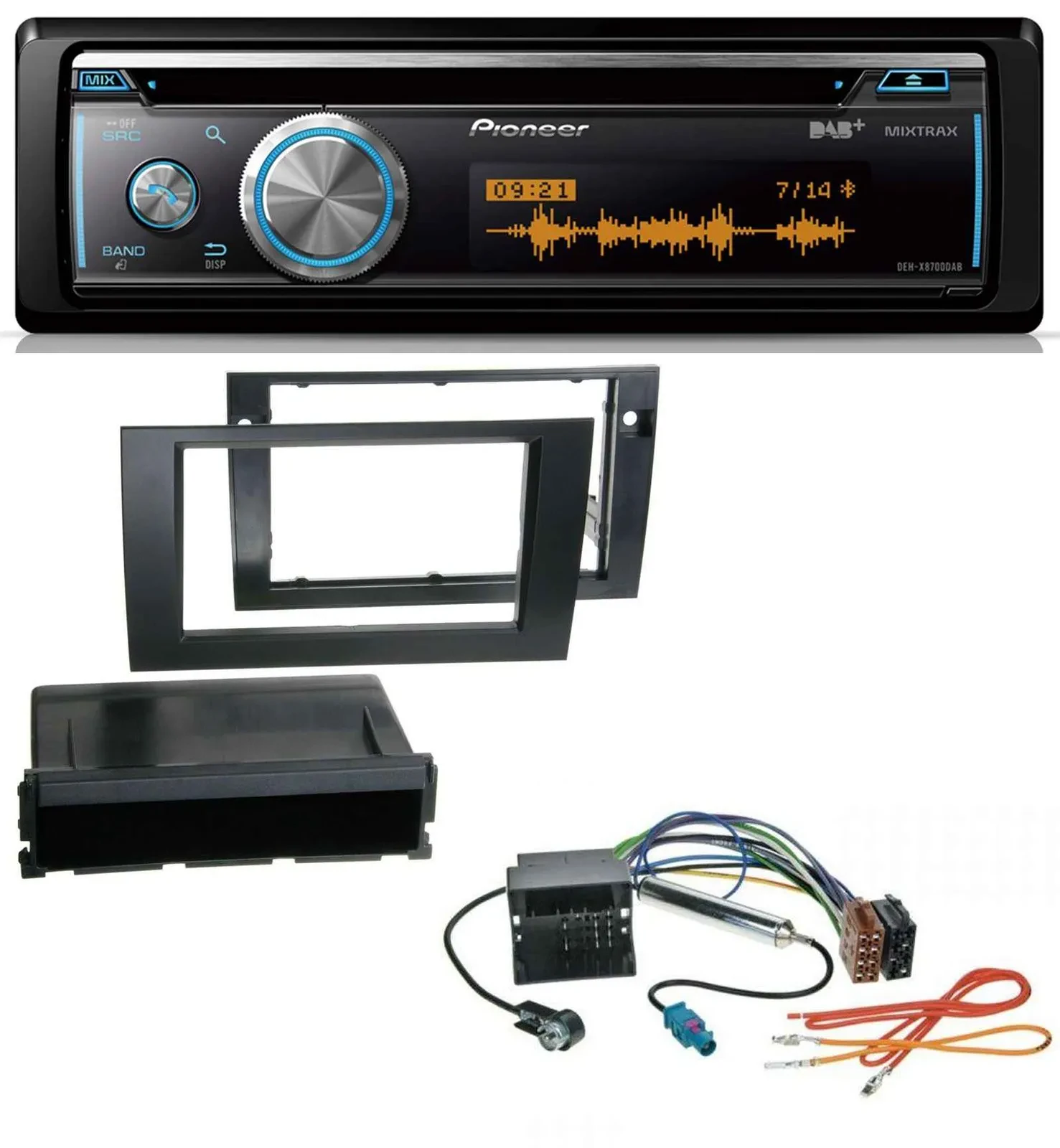Автомагнитола Pioneer CD/USB/DAB, Bluetooth, для Audi A4 (B6/B7) 2001–2008