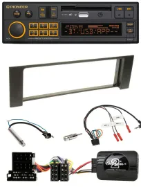 Pioneer DAB Lenkrad USB Bluetooth Autoradio für Audi A4 2000-2004 ISO