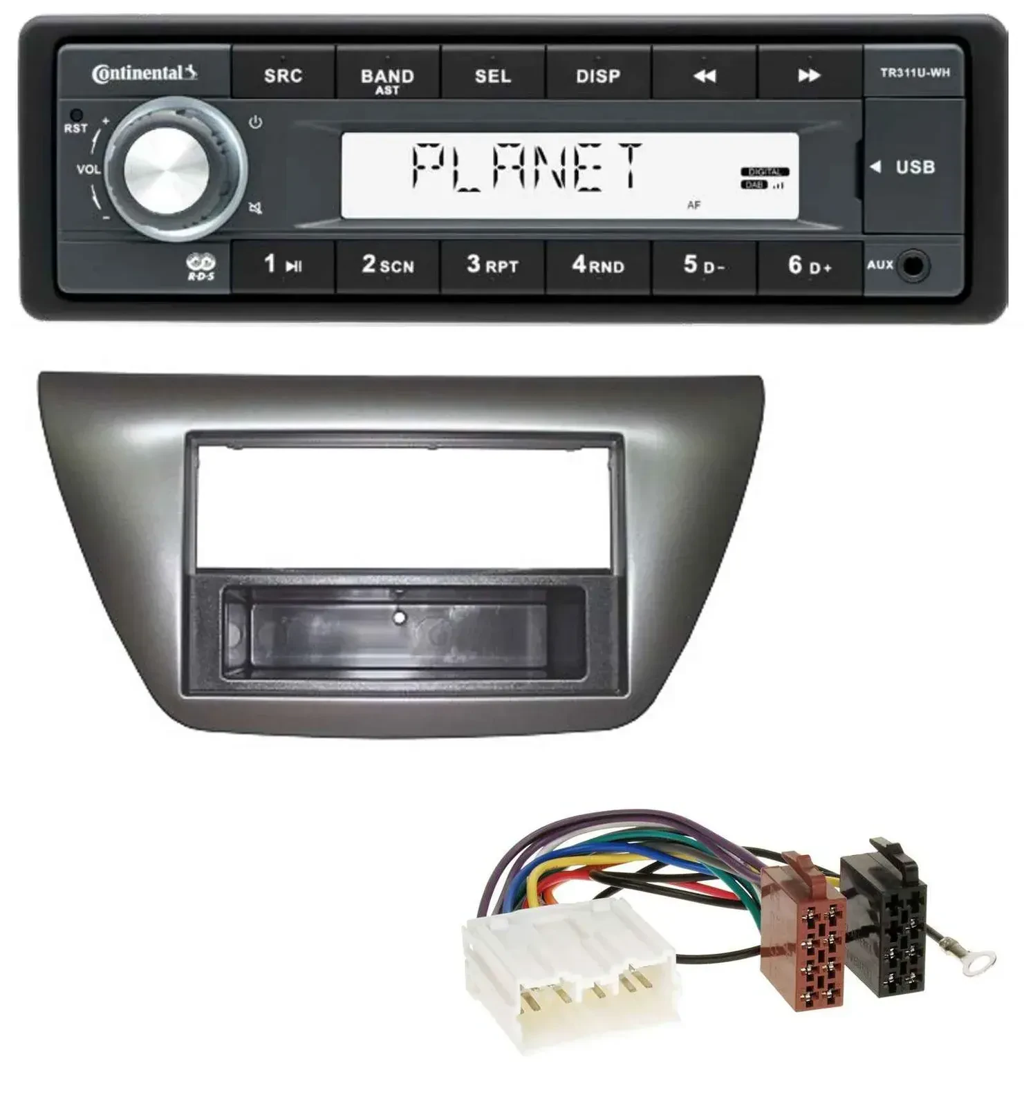 Continental USB MP3 AUX 1DIN Autoradio für Mitsubishi Lancer Evo 2004-2008