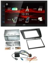 Автомагнитола для Seat Leon (2005–2009) JVC 2-DIN, Bluetooth, USB, MP3, DAB, черная