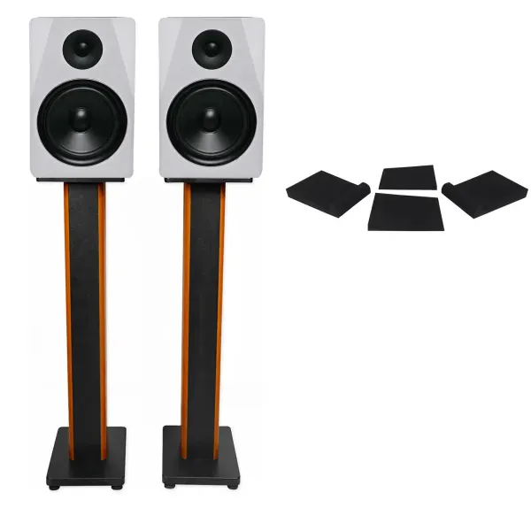 Pair Rockville APM8W 8" 2-Way 500 Watt USB Studio Monitors+36" Stands+Pads