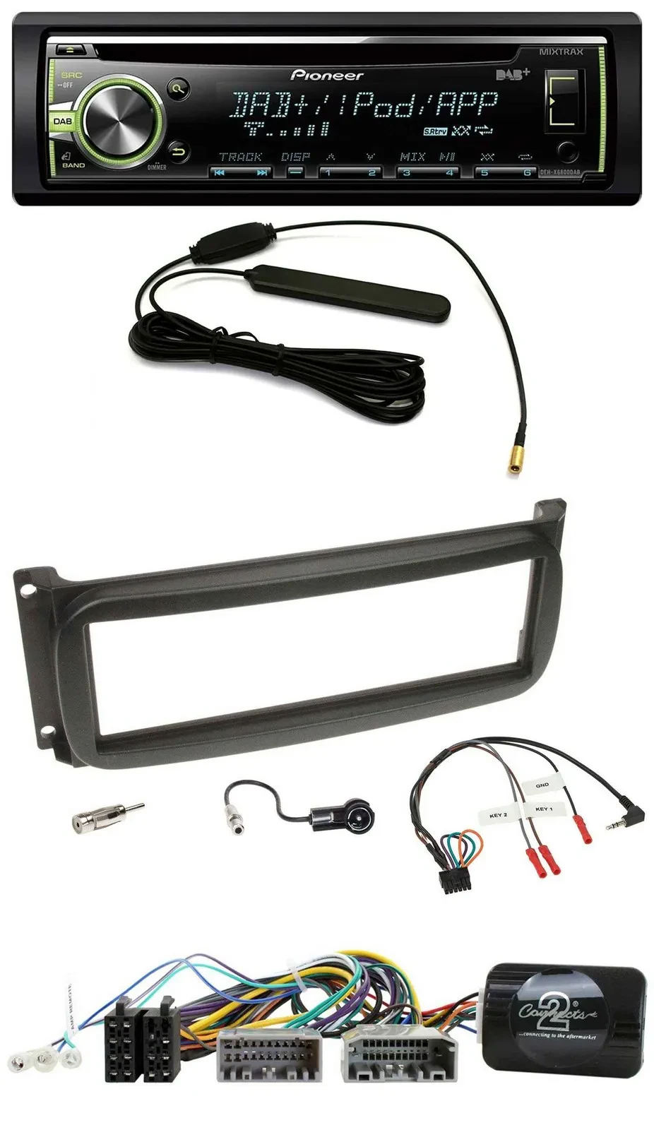 Автомагнитола для Chrysler Dodge RAM (с 2002 года) Pioneer MP3, USB, CD, DAB, совместима с кнопками на руле