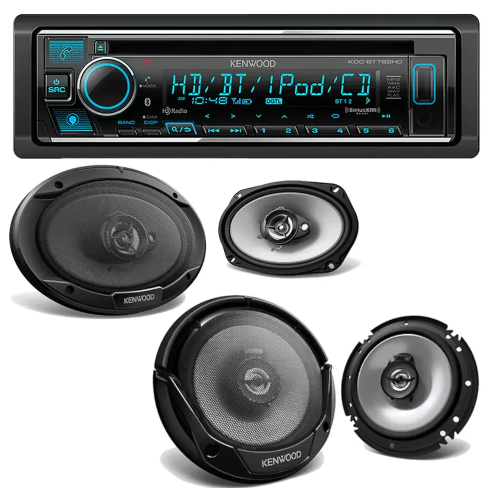 Автомагнитола Kenwood KDC-BT782HD CD, Bluetooth, HD Radio (набор: 6.5" + 6x9" коаксиальные динамики)