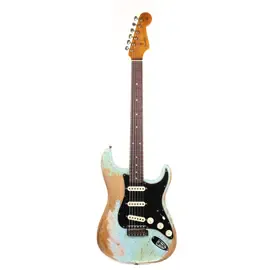 Электрогитара Fender Custom Shop Poblano Stratocaster Super Heavy Relic Faded Aged Daphne Blue