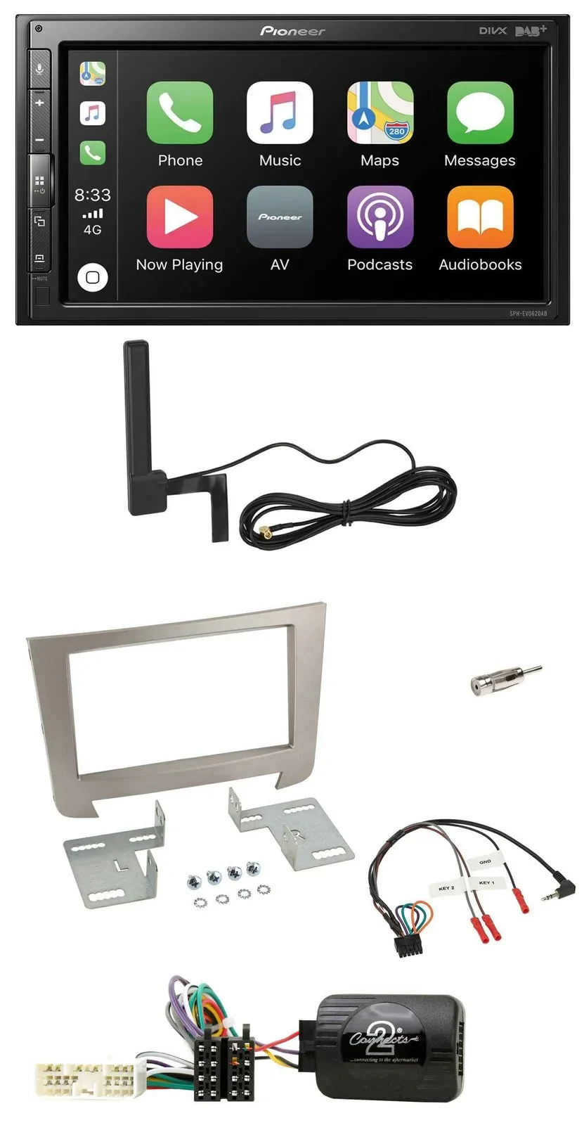 Pioneer USB 2DIN Bluetooth DAB Lenkrad Autoradio für SSangYong Rexton ab 2013