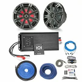 NVX MVPA2 600W Marine 2-Channel Amplifier w/ Kicker 8" Marine Speaker Package