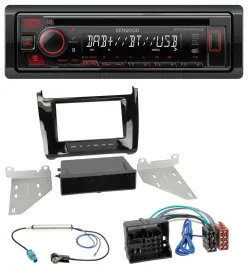 Kenwood MP3 CD USB Bluetooth DAB Autoradio für VW Polo (ab 14) - piano-schwarz