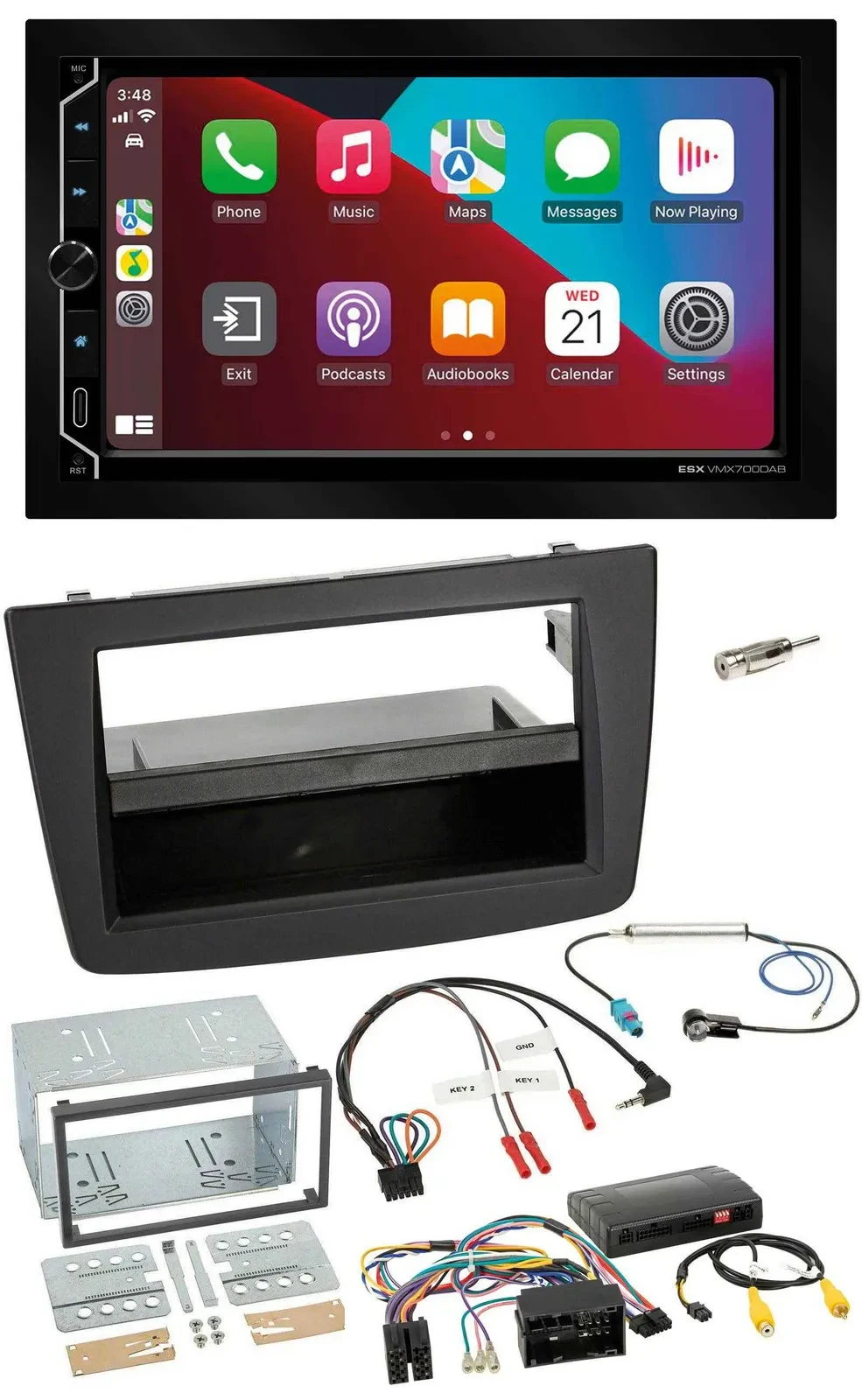 Автомагнитола для Alfa Romeo MiTo (2014–2018) ESX Infoadapt 2DIN, DAB, USB, Bluetooth, поддержка управления на руле