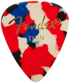 Fender 351 Classic Celluloid Guitar Picks - CONFETTI - THIN - 144-Pack (1 Gross)